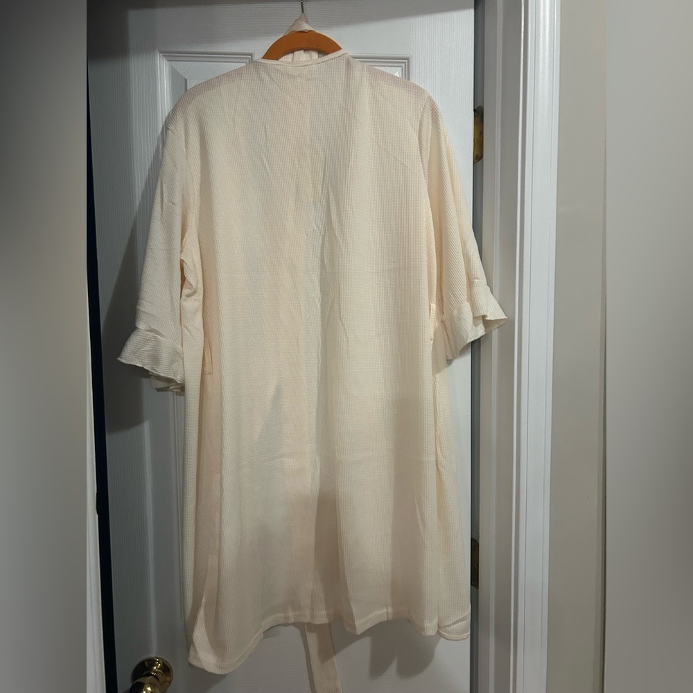 Ekouaer Small Cream Waffle Robe NWT - Picture 2 of 2
